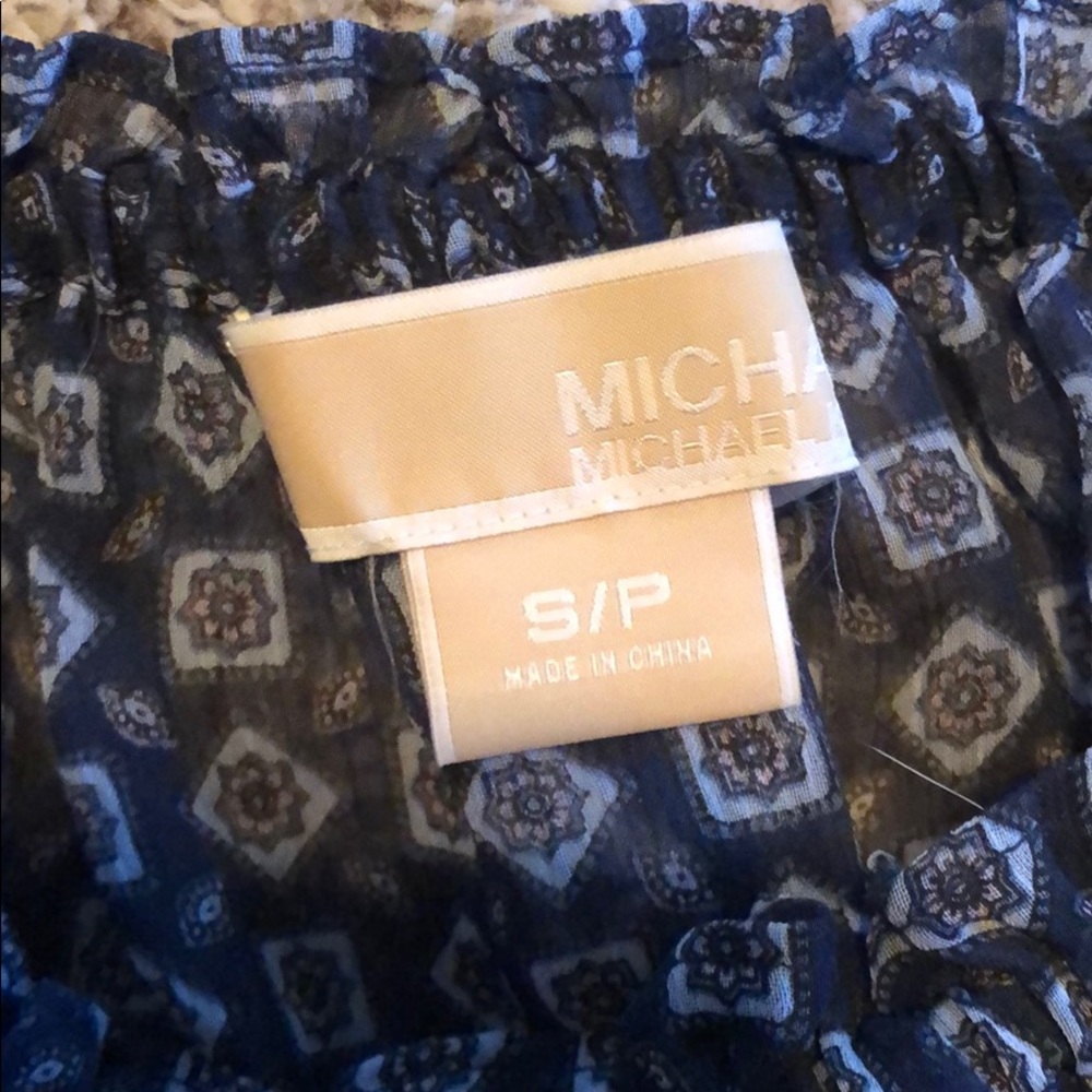 MICHAEL Michael Kors blue off the shoulder top - Picture 3 of 7